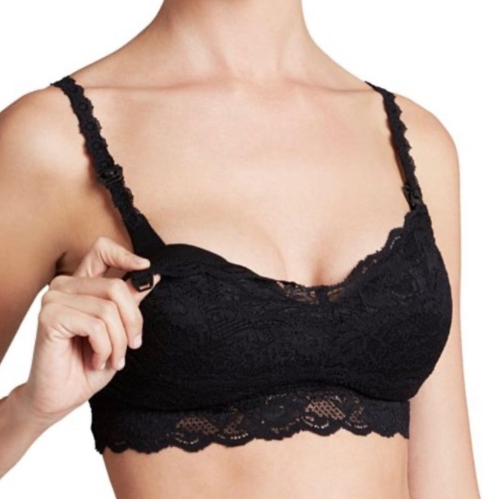 Cosabella Black Lace Nursing Bralette with Drop-Down Cups